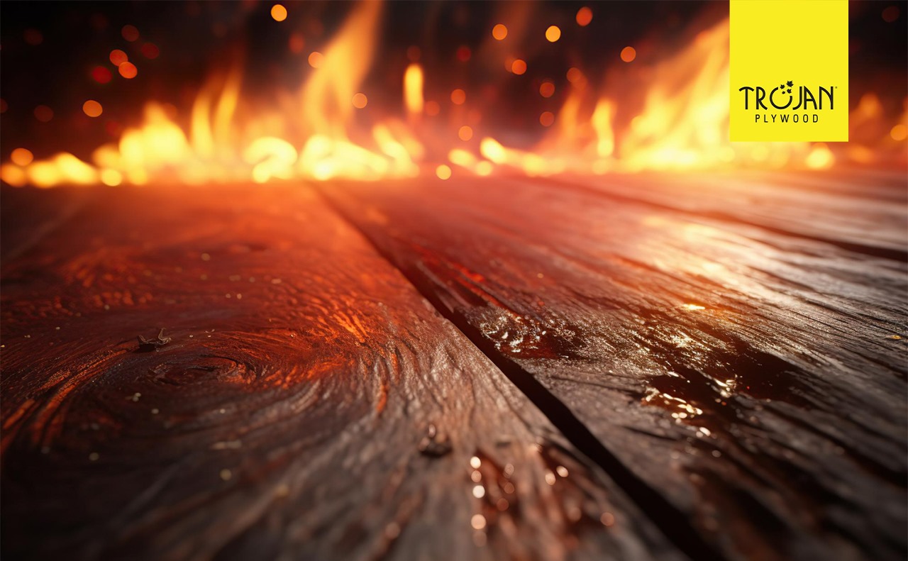 Fire resistant plywood